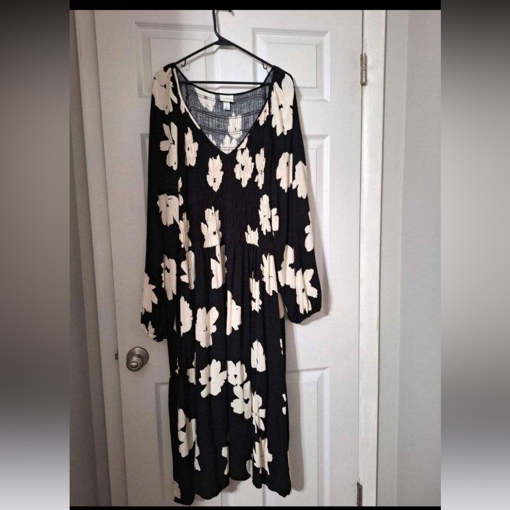 black flower dress